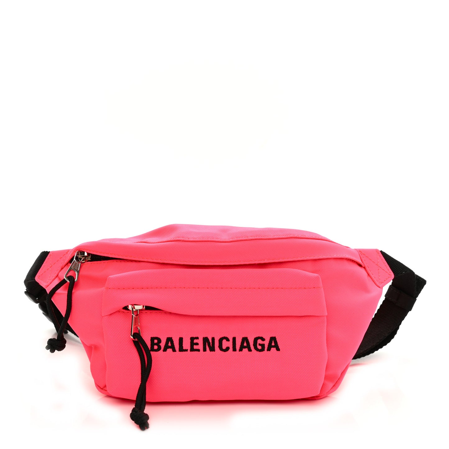 Textured Sport Nylon Logo Wheel Belt Bag Acid Pink