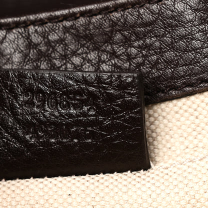 Gucci Pebbled Calfskin Web Small Dressage Shoulder Bag Dark Brown 7 of 10