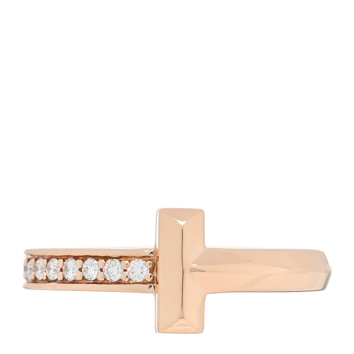 18K Rose Gold Diamond 2.5mm T T1 Ring 47 4