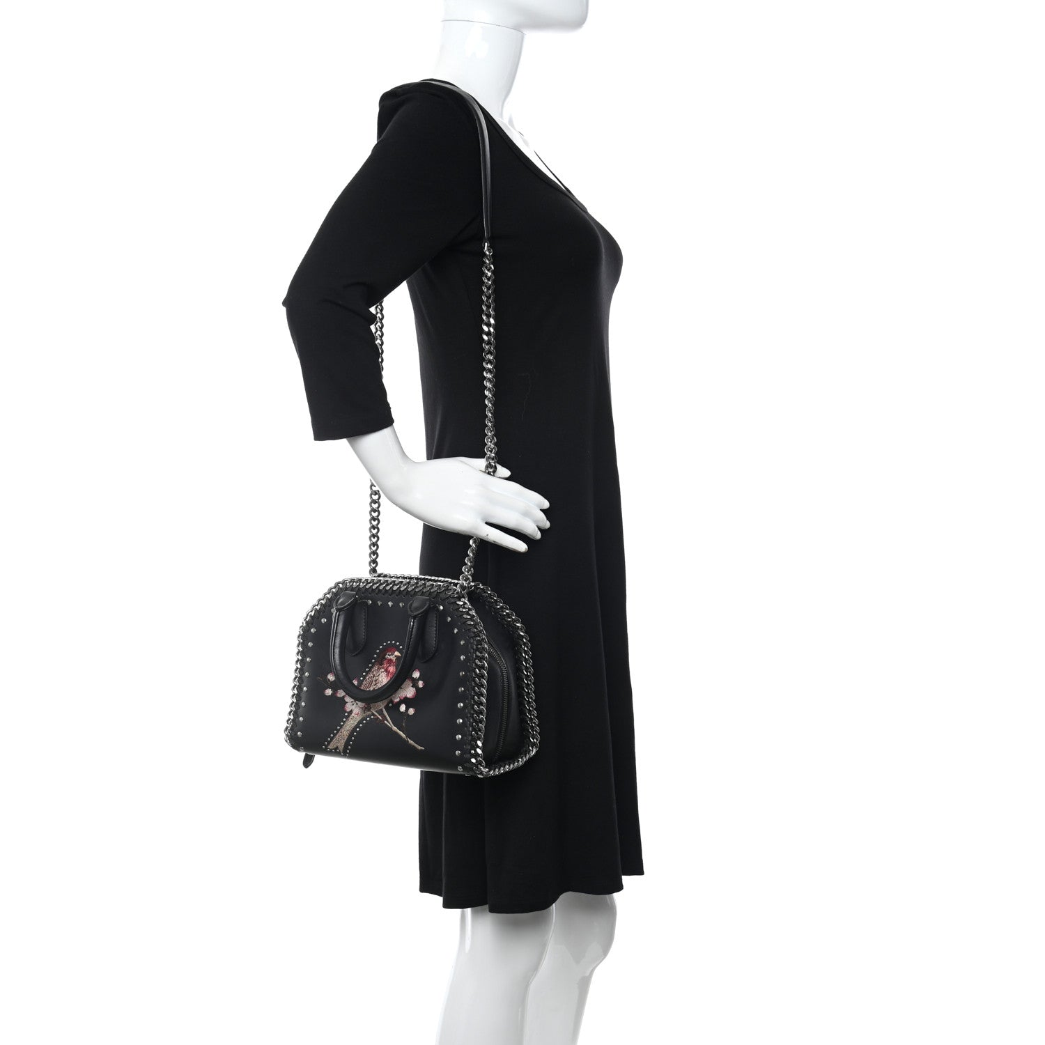Stella McCartney Eco Alter Nappa Mini Falabella Box Bird Top Handle Bag Black 2 of 10