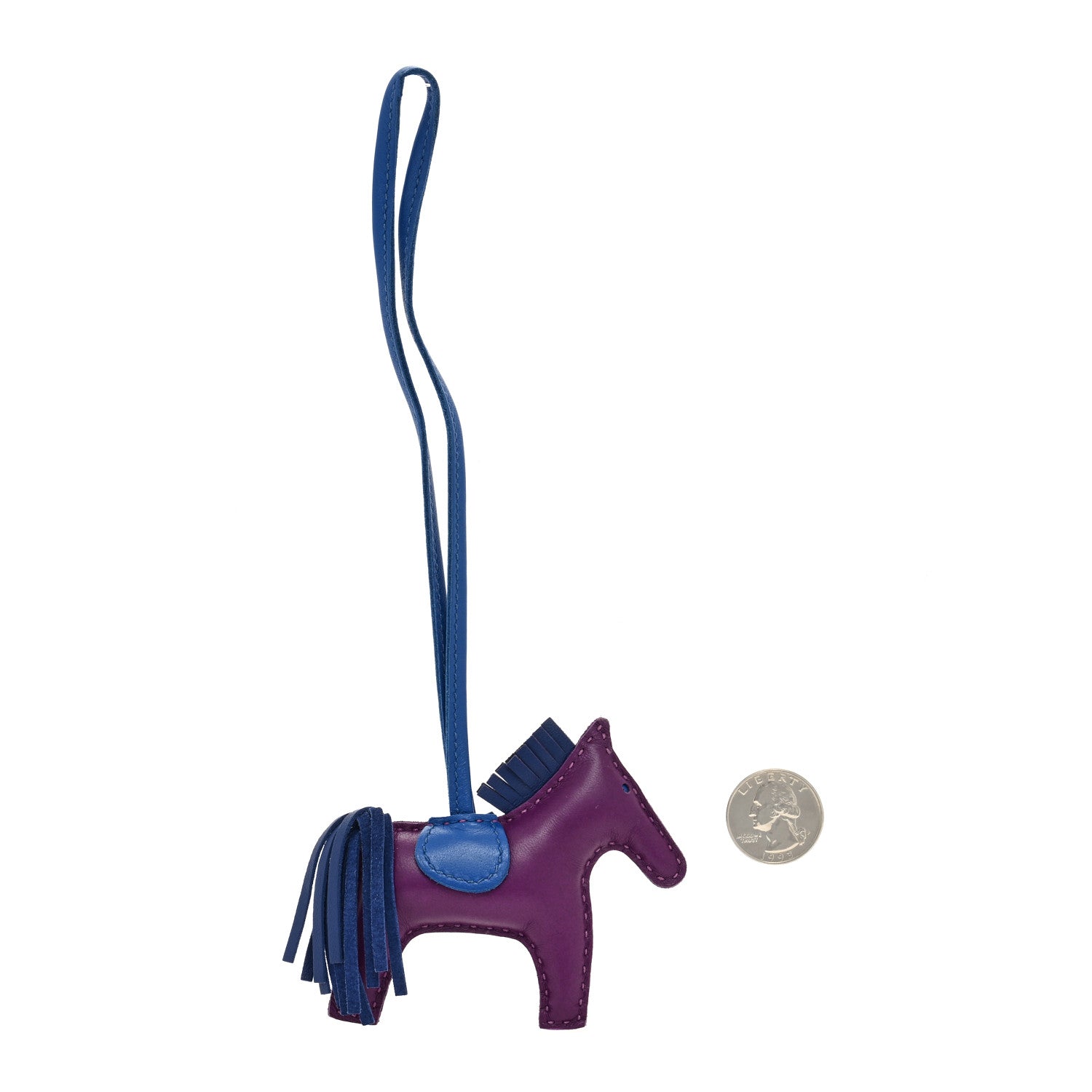 Hermes Milo Lambskin Grigri Rodeo Horse Bag Charm PM Violet Bleu Saphir Bleu France 2 of 4