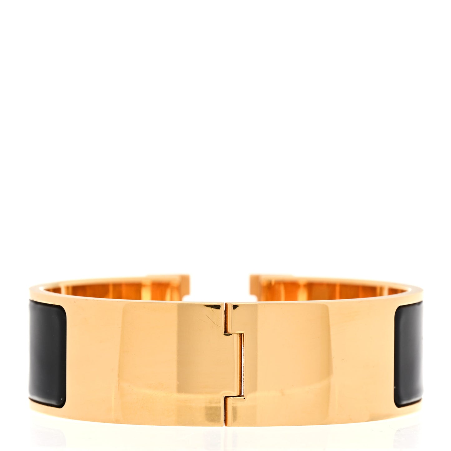 Enamel Wide Clic Clac H Bracelet GM Black