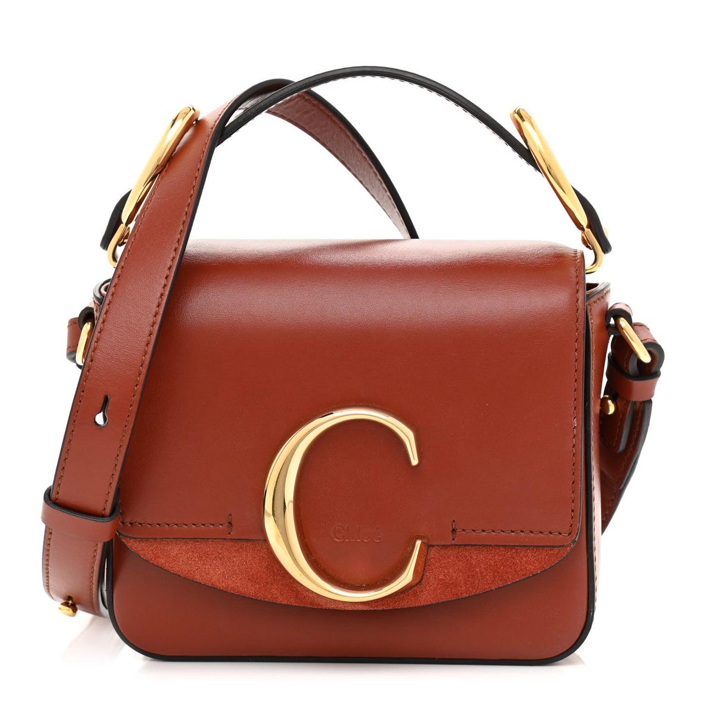 Calfskin Mini C Double Carry Sepia Brown