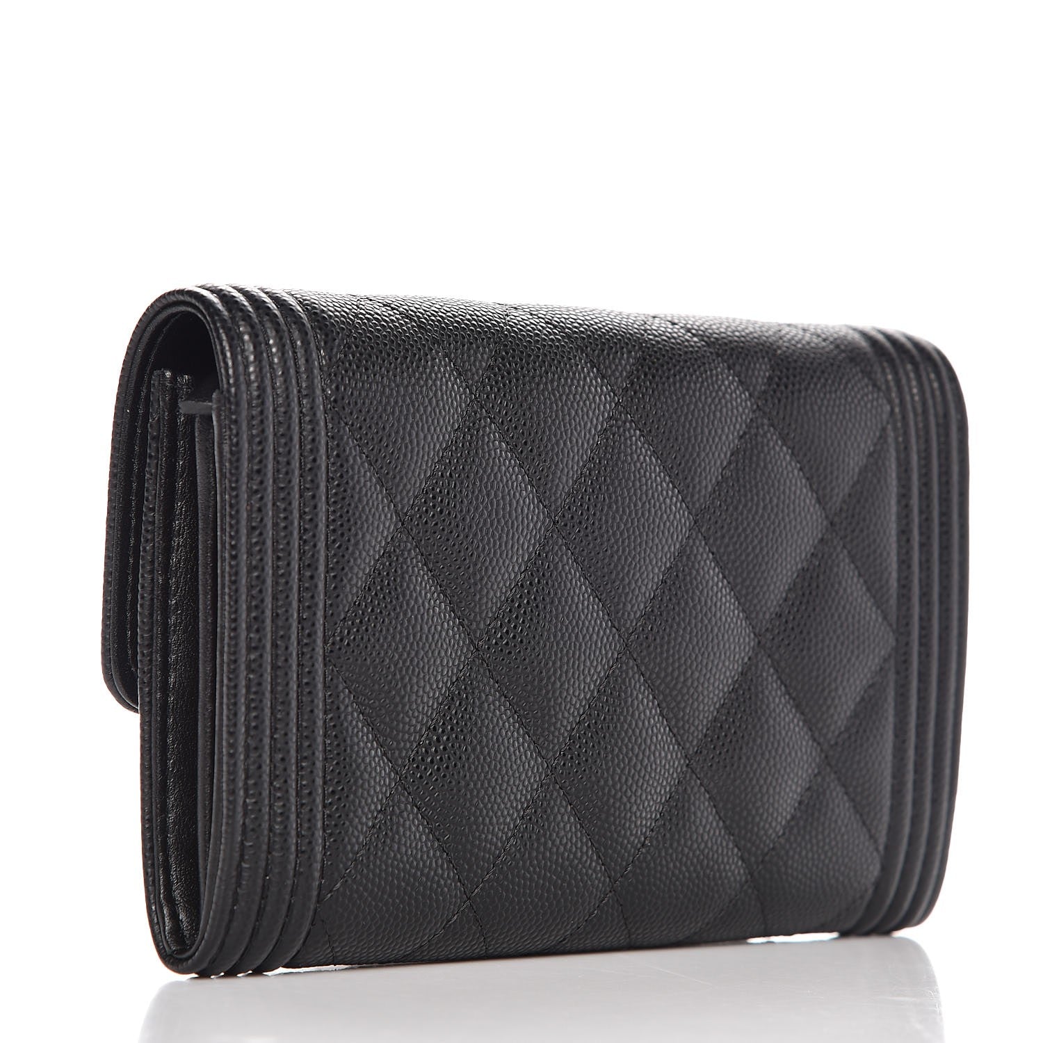 Chanel Caviar Quilted Medium Boy Flap Wallet Black 3 of 9