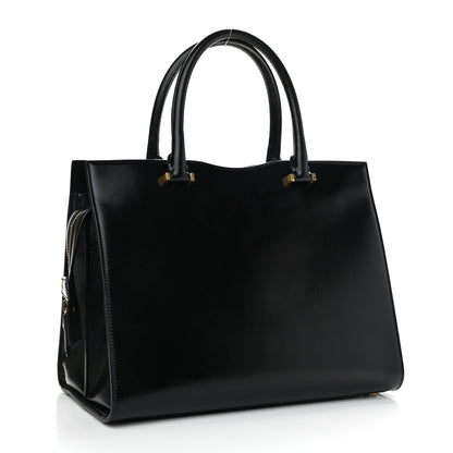 Saint Laurent Shiny Calfskin Medium Uptown Tote Black 2 of 12