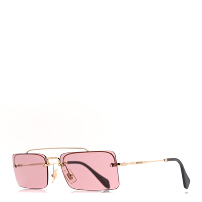 Miu Miu Metal Rectangle Sunglasses SMU 59T Pink 1 of 9
