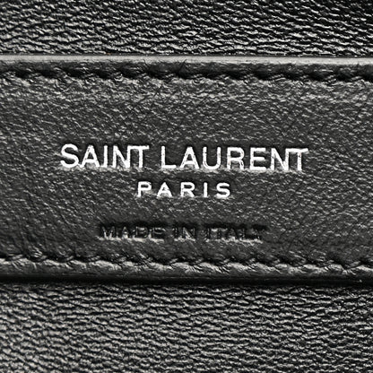 Saint Laurent Metallic Lambskin Quilted Sade Puffer Envelope Clutch Argento 6 of 7