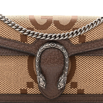 Gucci Monogram Jumbo GG Textured Dollar Calfskin Super Mini Dionysus Shoulder Bag Camel Ebony New Acero 7 of 9