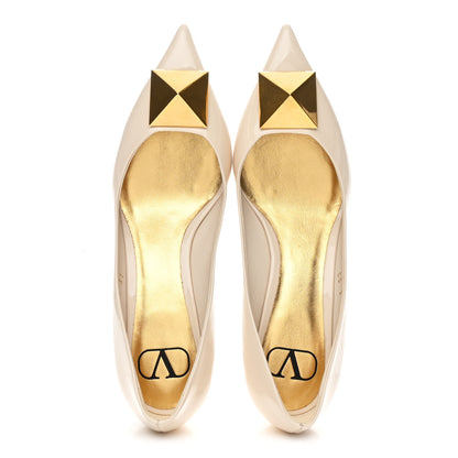 Valentino Garavani Patent Tonal One Stud Pumps 37 Ivory 2 of 9