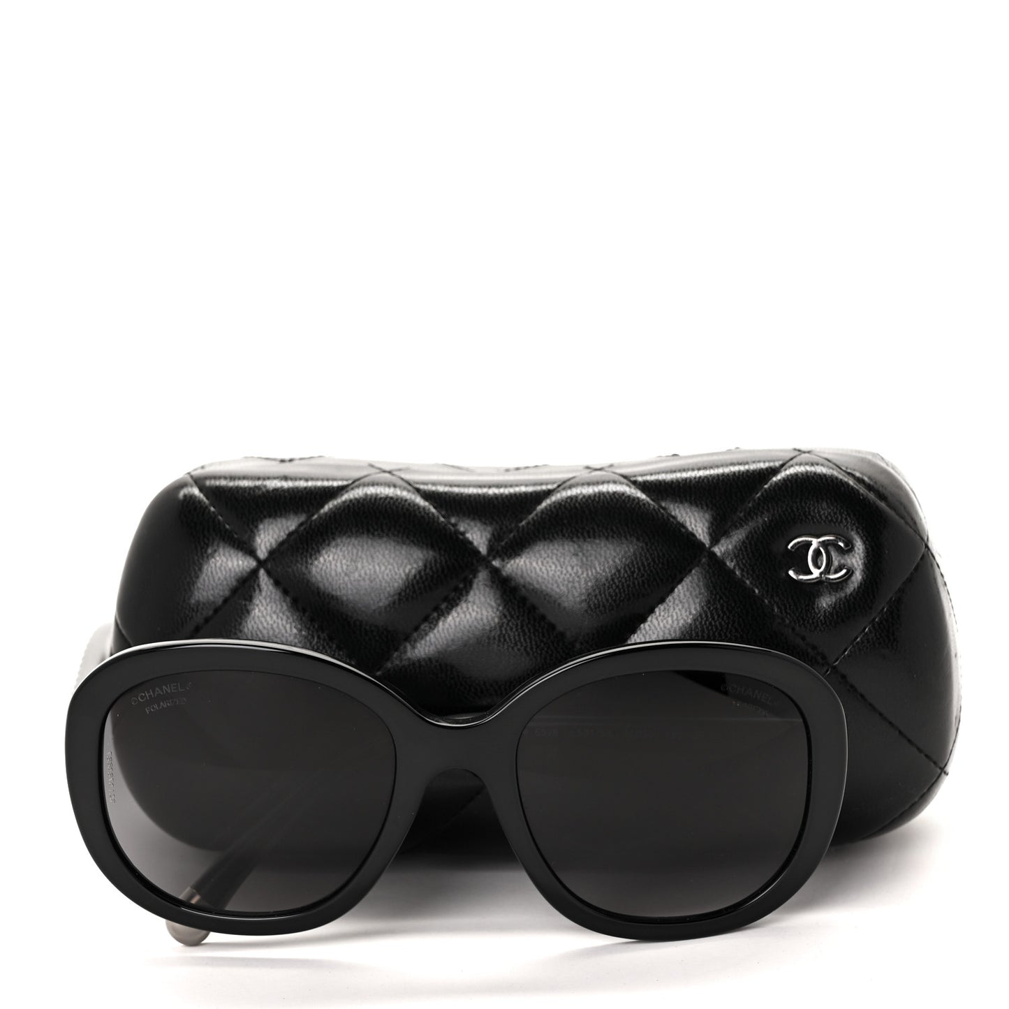 Acetate Quilted CC Polarized Sunglasses 5328 Black