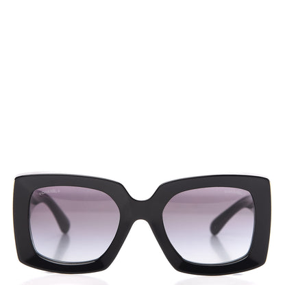 Chanel Acetate Rectangle Sunglasses 5435 Black 2 of 7