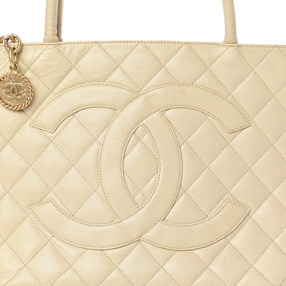 Chanel Caviar Quilted Medallion Tote Light Beige 18 of 18