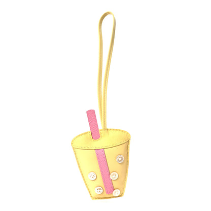 Hermes Epsom Lambskin Suede Petit H Bubble Tea Charm 1 of 4