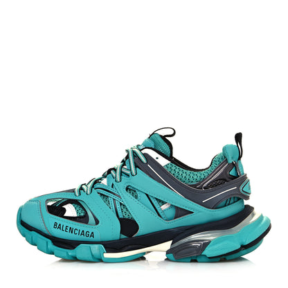 Balenciaga Mesh Nylon Womens Track Sneakers 37 Turquoise Grey 1 of 9
