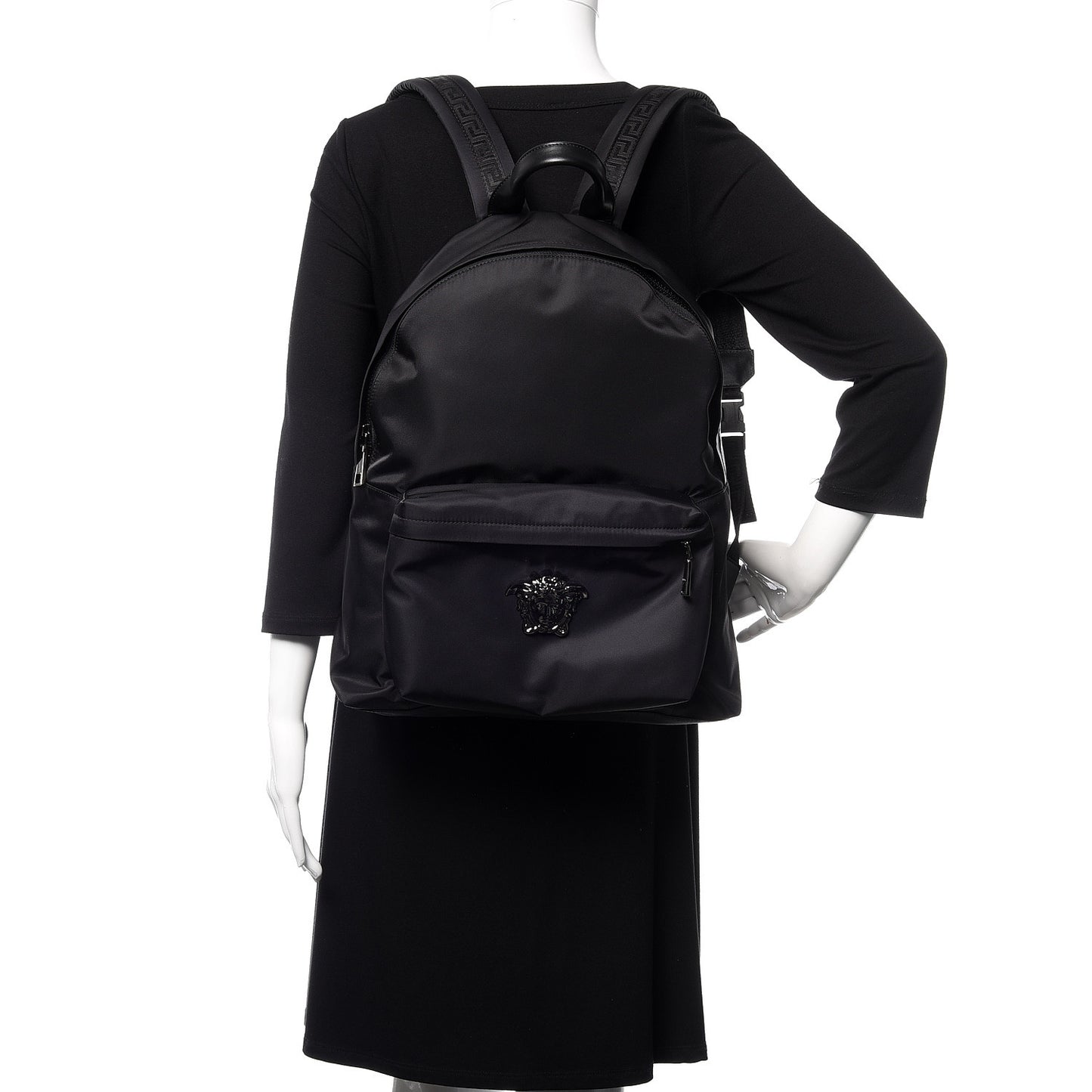 Nylon Palazzo Medusa Backpack Black