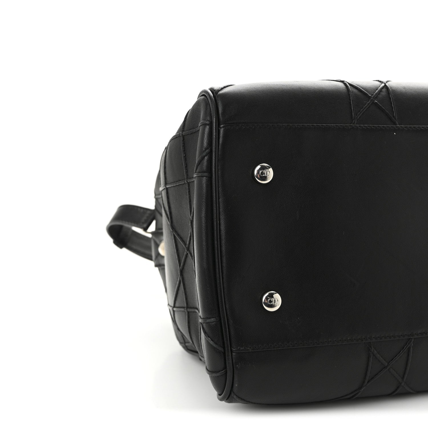 Christian Dior Lambskin Cannage Granville Polochon Black 9 of 10