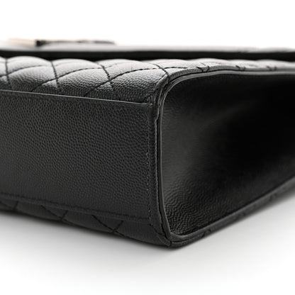 Saint Laurent Grain De Poudre Textured Mixed Matelasse Large Triquilt Monogram Satchel Black 10 of 12