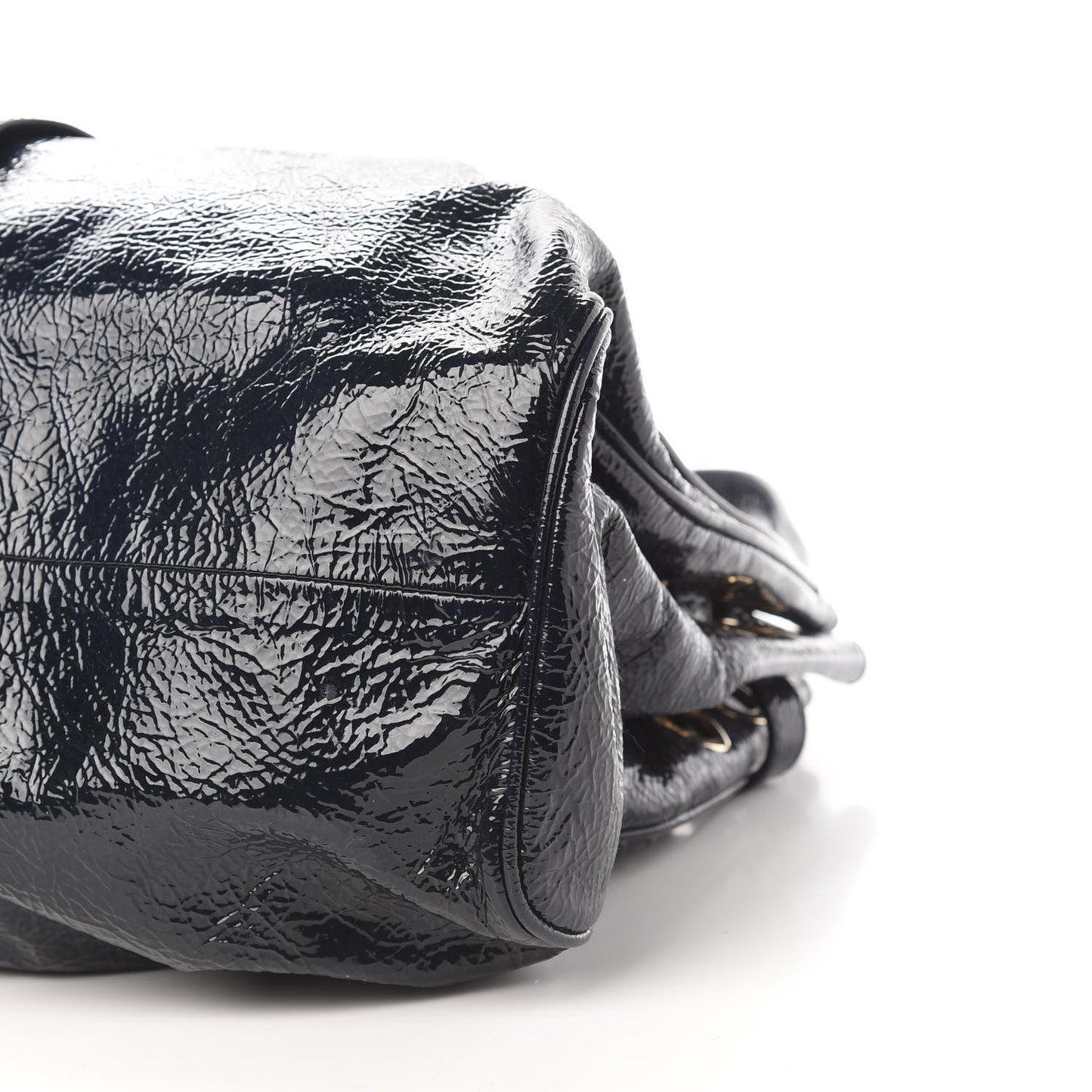 Crushed Patent Riki Bag Blue
