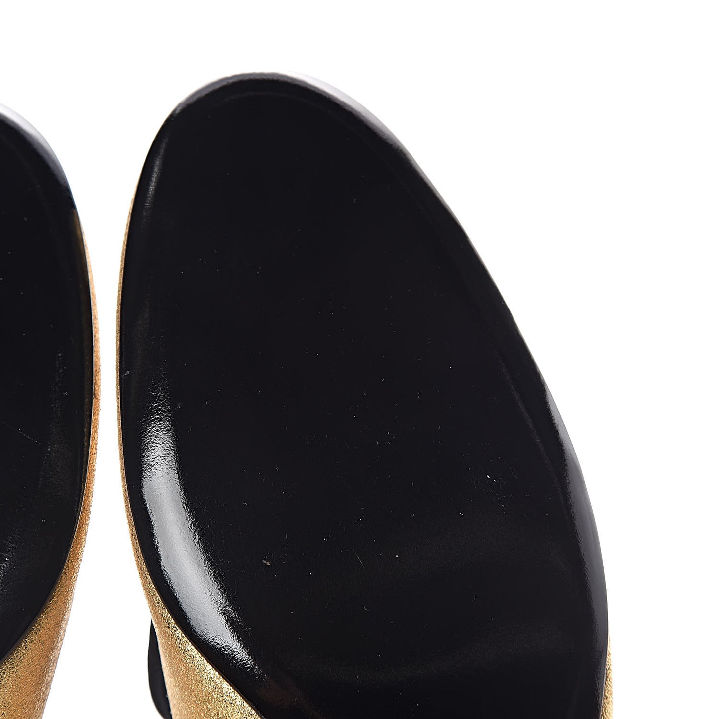 Metallic Calfskin Smoking Slipper Flat Loafers 38 Gold