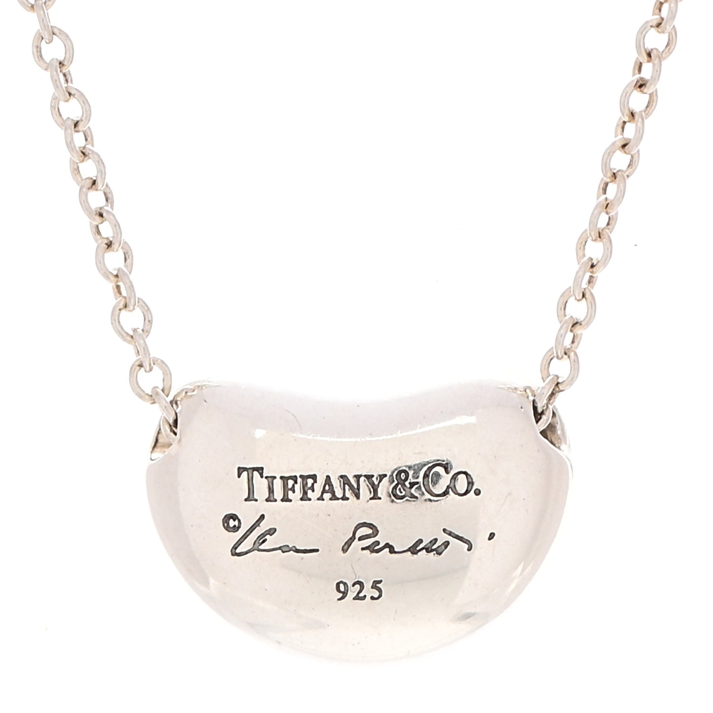 Sterling Silver 9mm Elsa Peretti Bean Pendant Necklace
