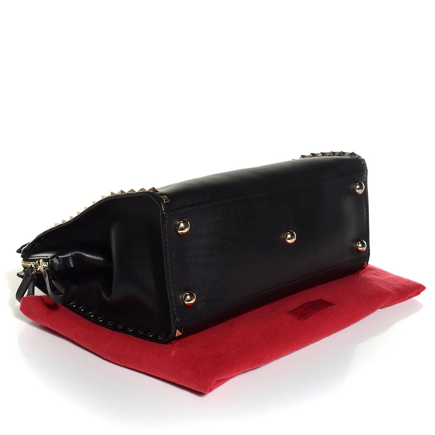 Vitello Rockstud Dome Shopper Black