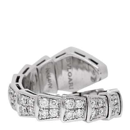 Bulgari 18K White Gold Diamond One-Coil Serpenti Viper Ring S 3 of 5
