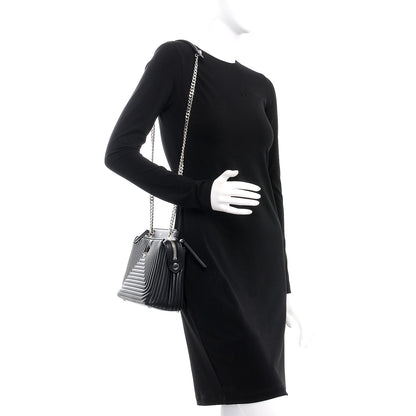 Fendi Shiny Nappa Trapuntata Small DotCom Click Chain Satchel Black 2 of 12