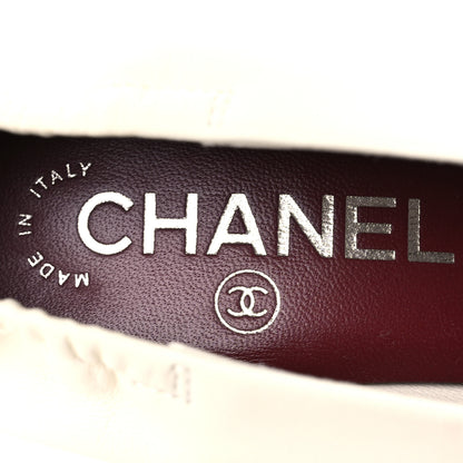 Chanel Lambskin Pumps 36.5 Ivory Black 9 of 11