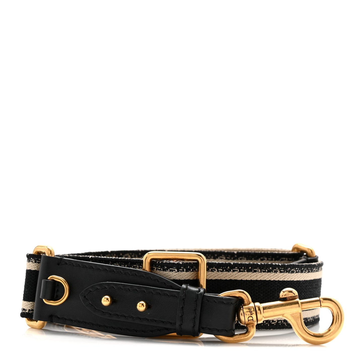 Canvas Embroidered Shoulder Strap Black