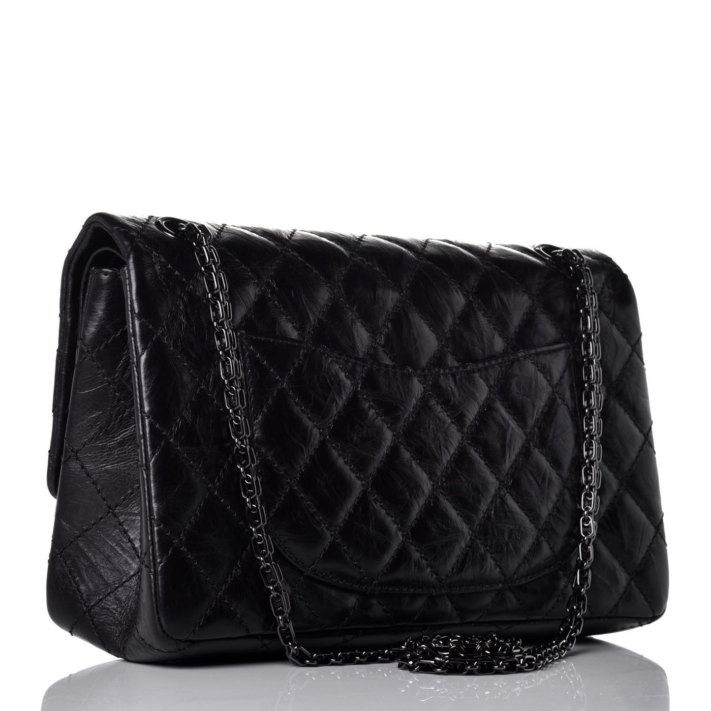 Aged Calfskin Quilted 2.55 Reissue 226 Flap So Black