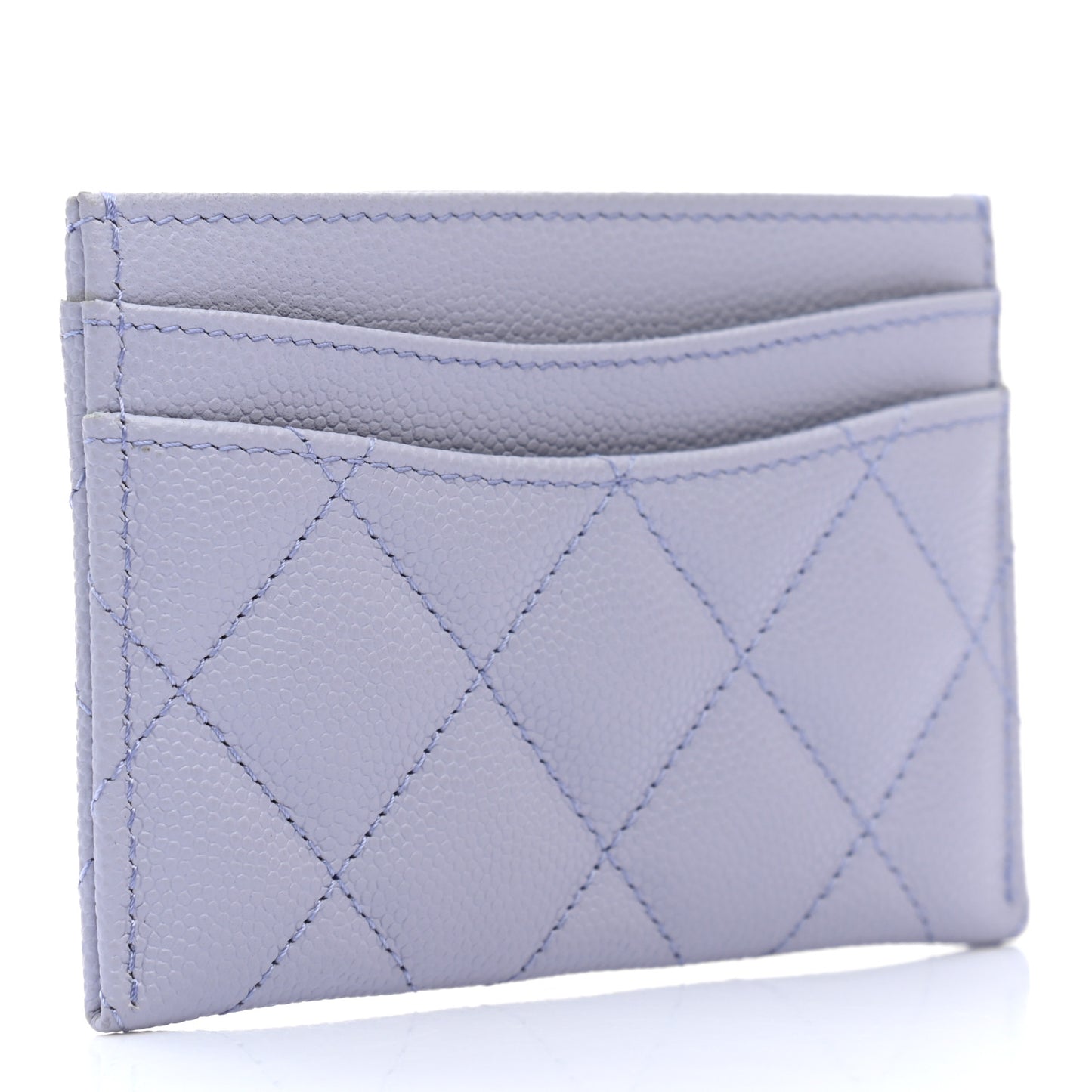 Caviar Quilted Card Holder Light Purple