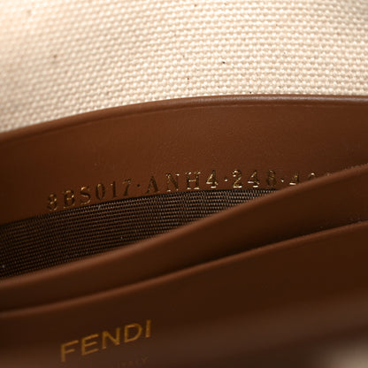 Fendi Canvas Vitello King Seta FF Embroidered Mini Baguette Grezzo Multicolor Gianduia 7 of 10