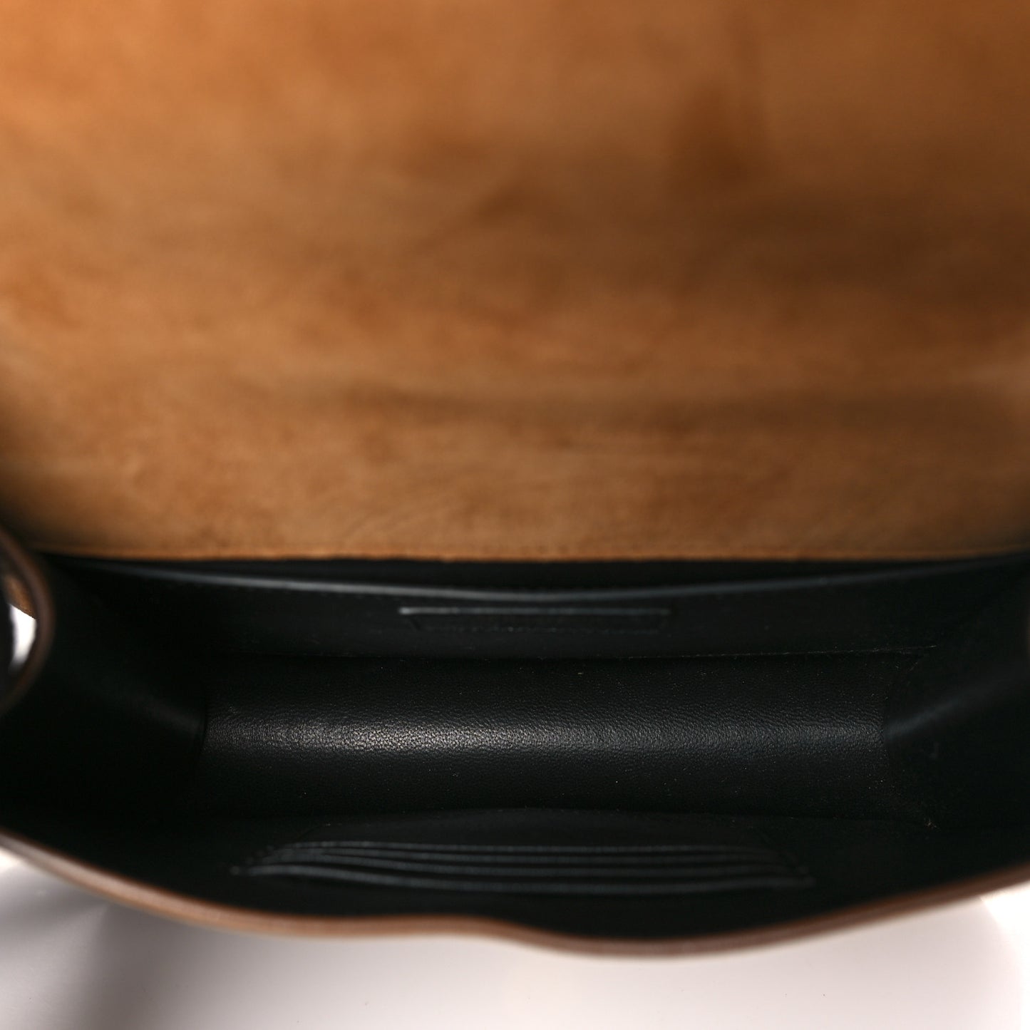 Suede Monogram Small Spontini Saddle Bag Brown