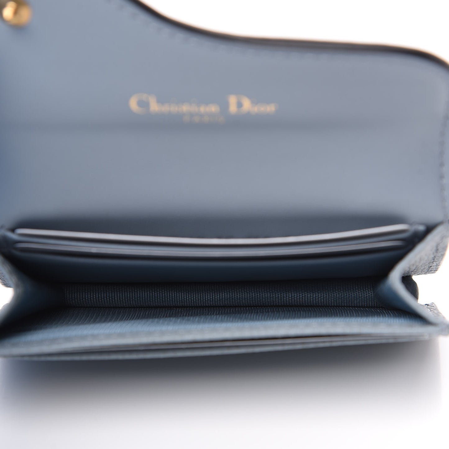 Grained Calfskin Saddle Card Holder Sky Blue