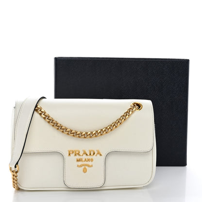 Prada Saffiano Flap Shoulder Bag White 12 of 12