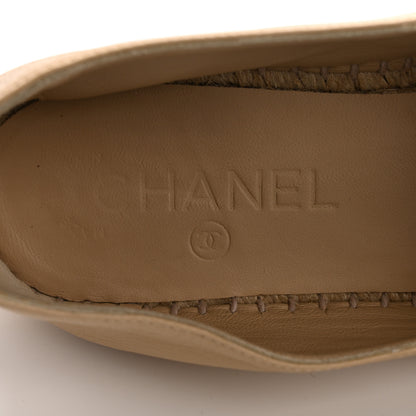 Chanel Lambskin CC Espadrilles 39 Beige Black 6 of 12