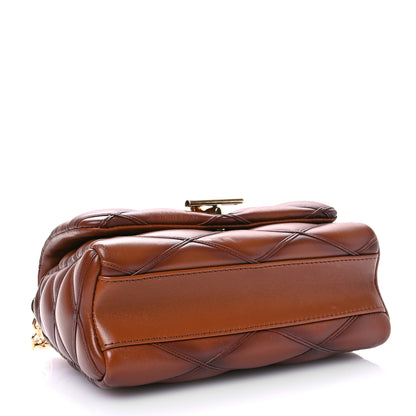 Louis Vuitton Lambskin Malletage Top Handle GO-14 MM Tan 4 of 11