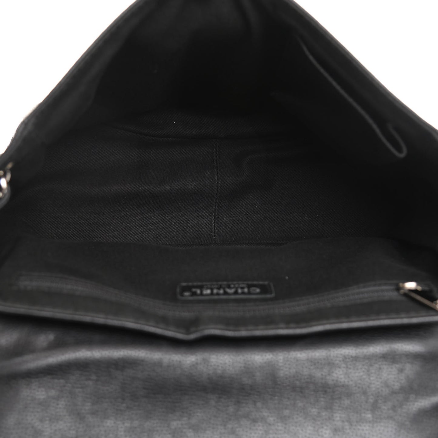 Caviar Half Moon Large Flap Black