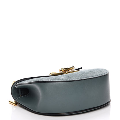 Chloe Suede Smooth Calfskin Mini Drew Shoulder Bag Cloudy Blue 4 of 6