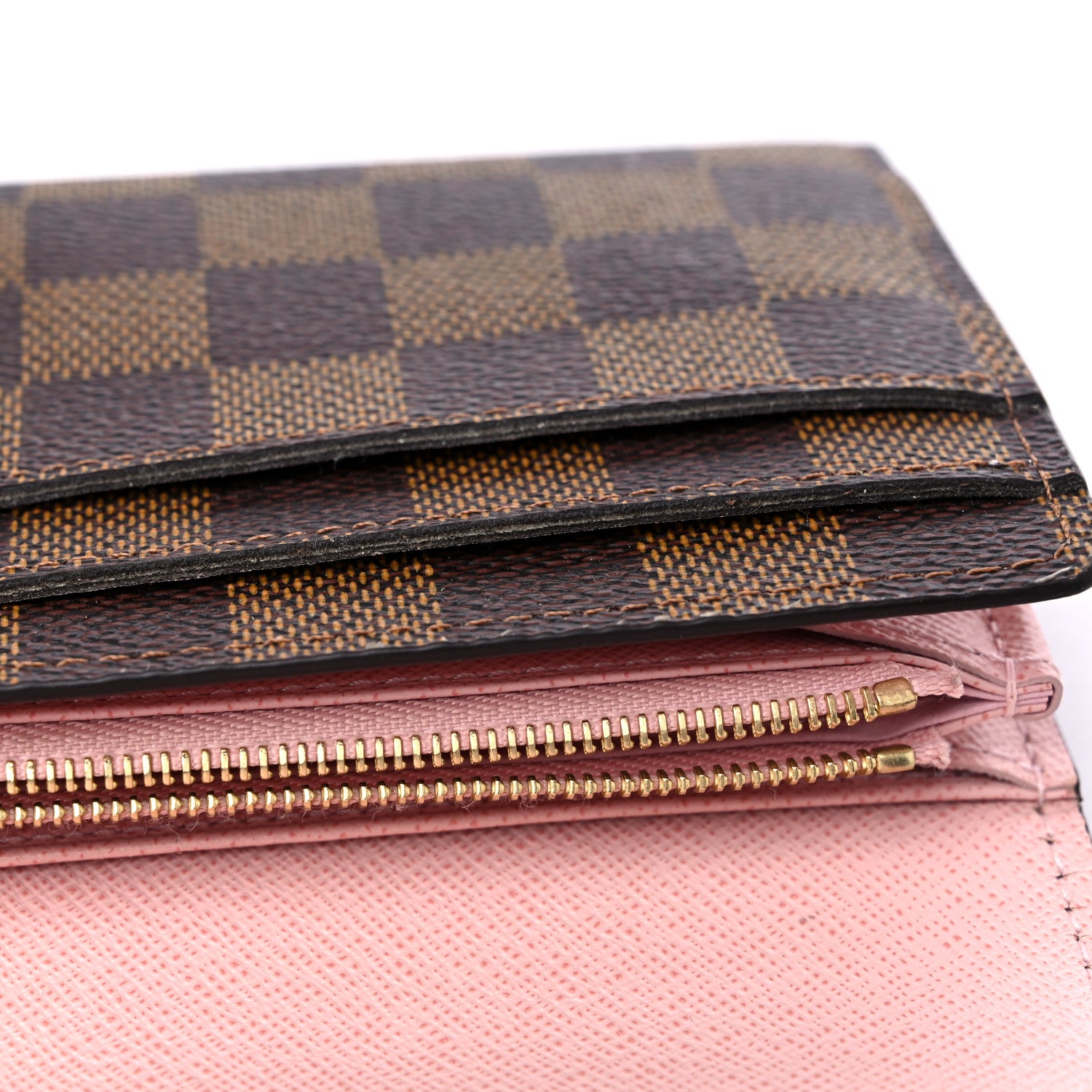 Louis Vuitton Damier Ebene Sarah Wallet NM Rose Ballerine 12 of 12