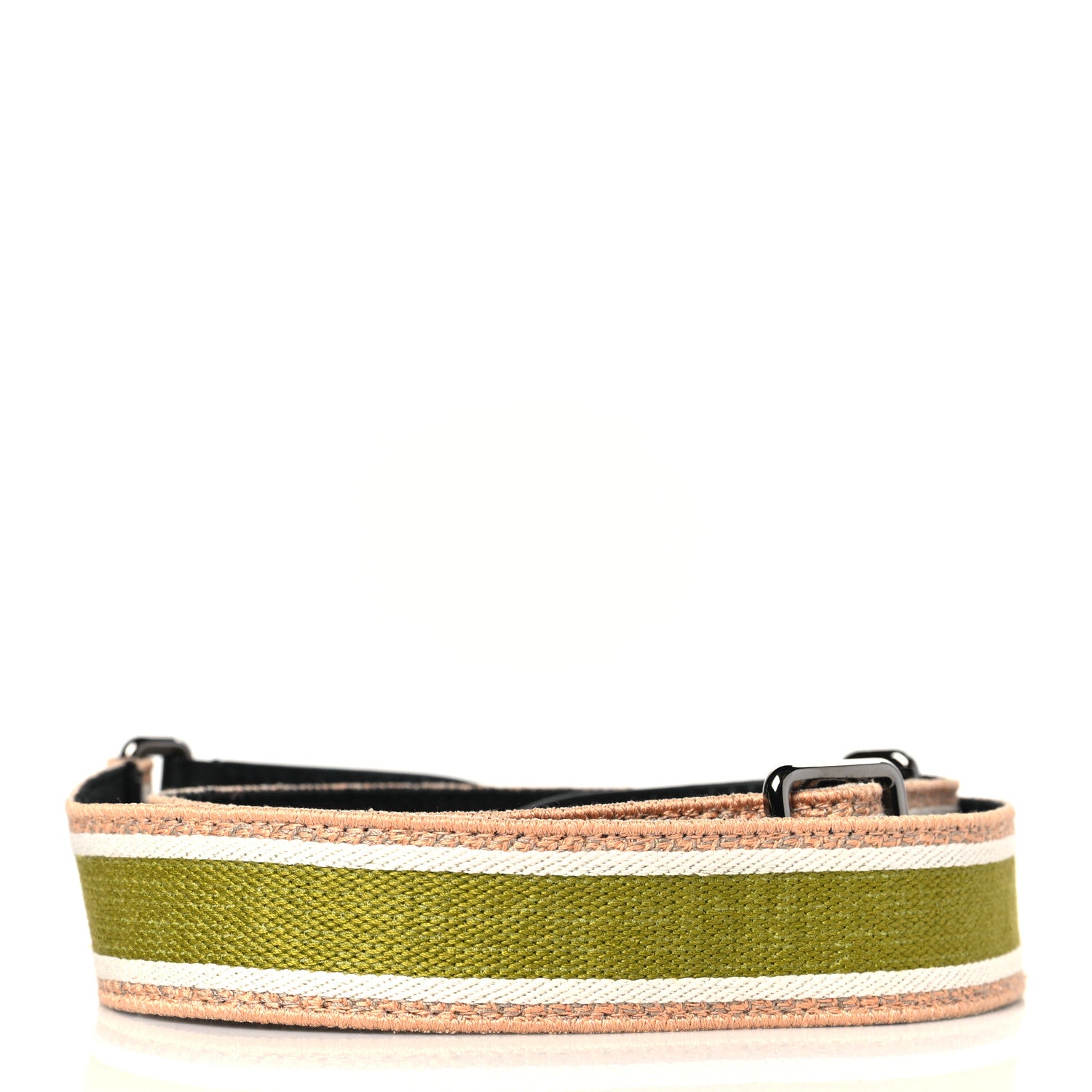 Christian Dior Canvas Embroidered Adjustable Shoulder Strap Green Pink 3 of 4
