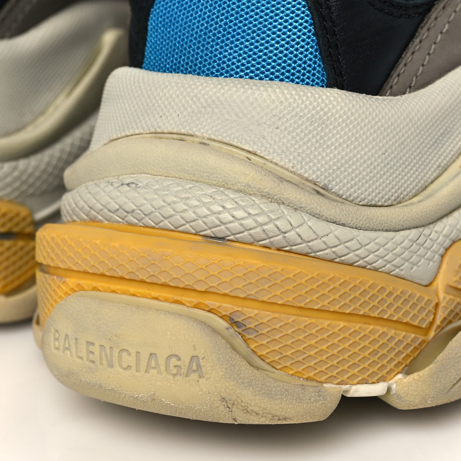 Balenciaga Mesh Nubuck Mens Triple S Sneakers 40 Bleu Gris Rouge 8 of 9