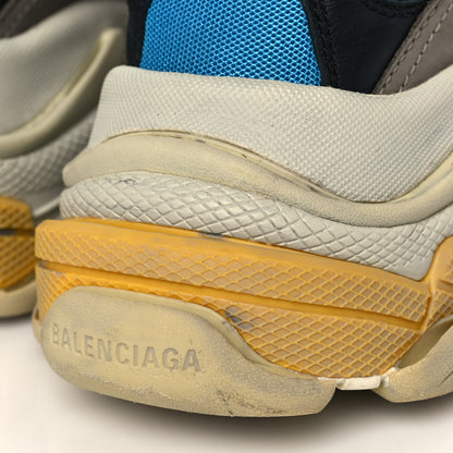 Balenciaga Mesh Nubuck Mens Triple S Sneakers 40 Bleu Gris Rouge 8 of 9