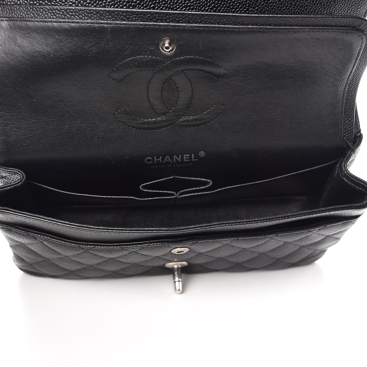 Chanel Caviar Quilted Medium Double Flap Black 6 of 10