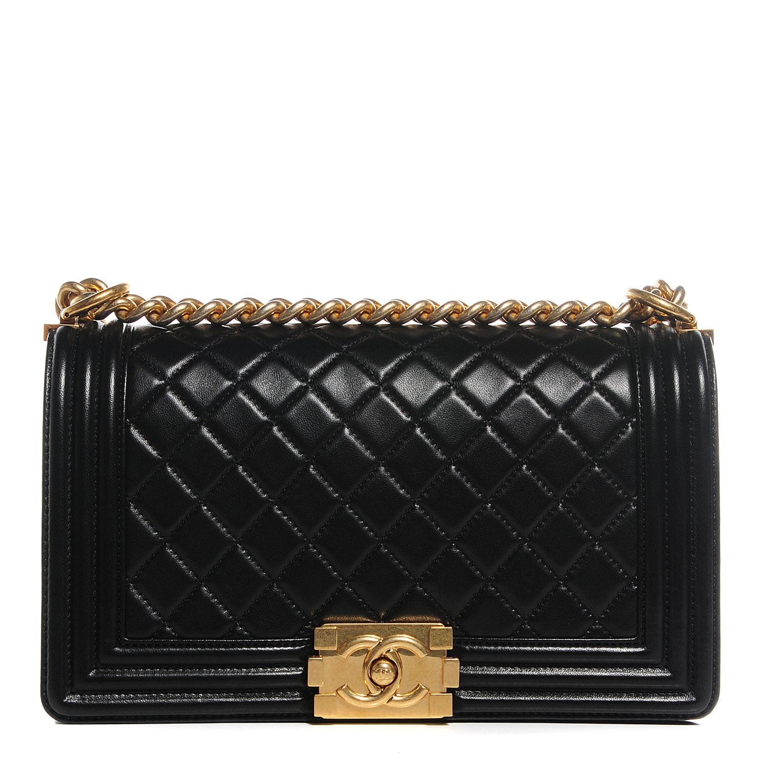 Chanel Lambskin Quilted Medium Boy Flap Black 1 of 7