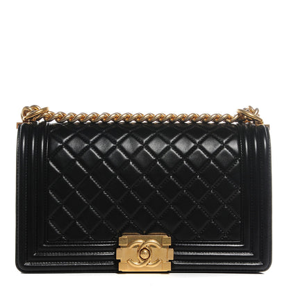 Chanel Lambskin Quilted Medium Boy Flap Black 1 of 7