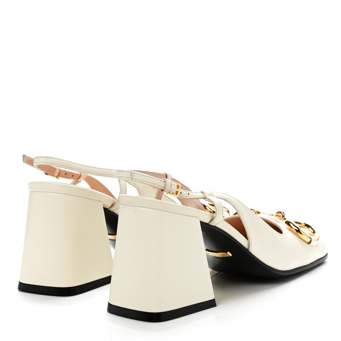 Malaga Kid Horsebit 75mm Slingback Pumps 35 Mystic White