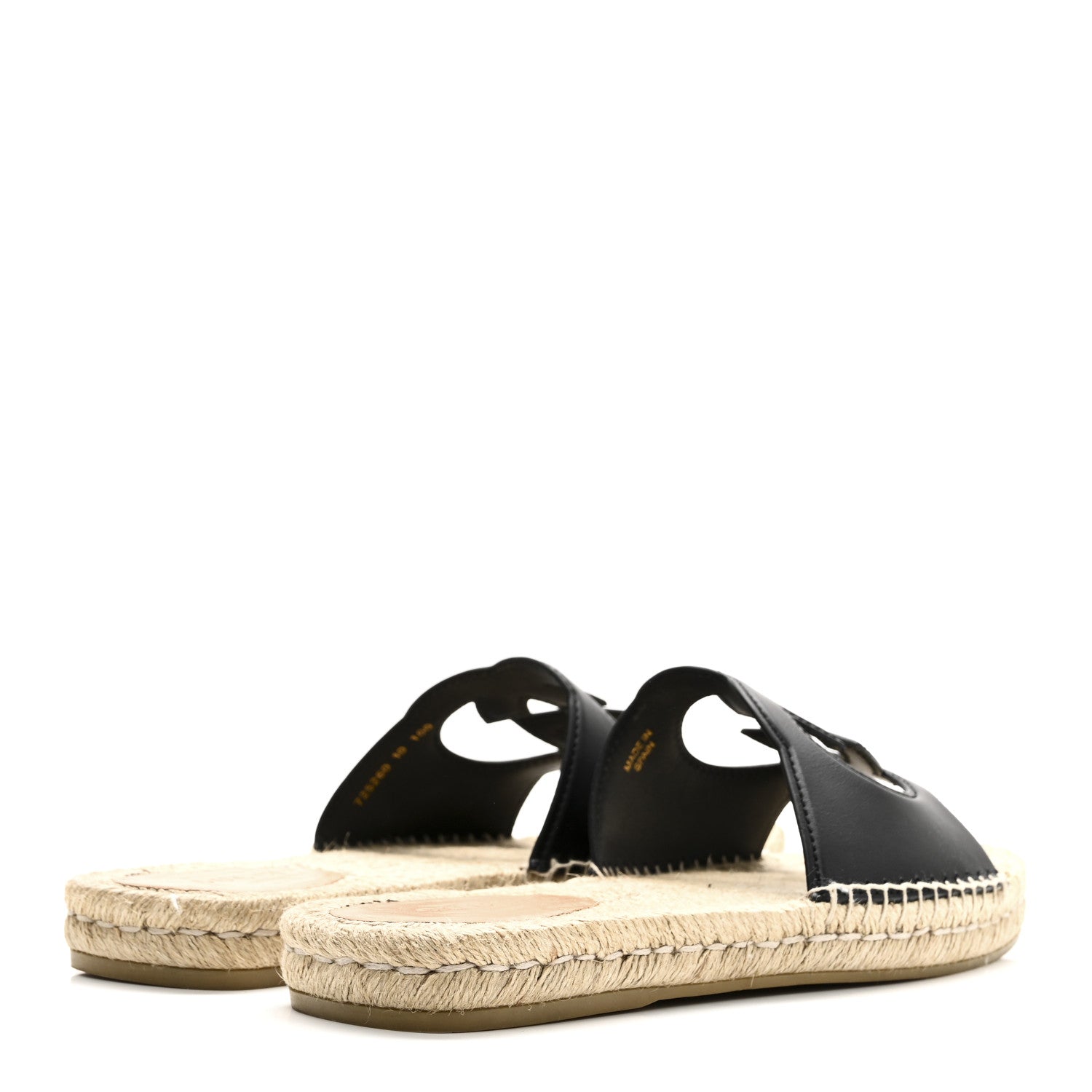 Gucci Cosmos Softy Calfskin Espadrille Mens Interlocking G Cut Out Slide Sandals 10 Black 5 of 10