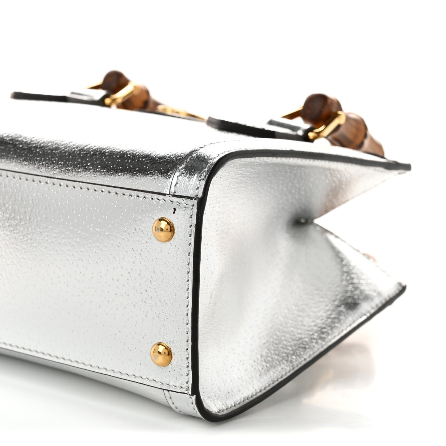 Textured Calfskin Mini Diana Tote Bag Silver Sugar Pink