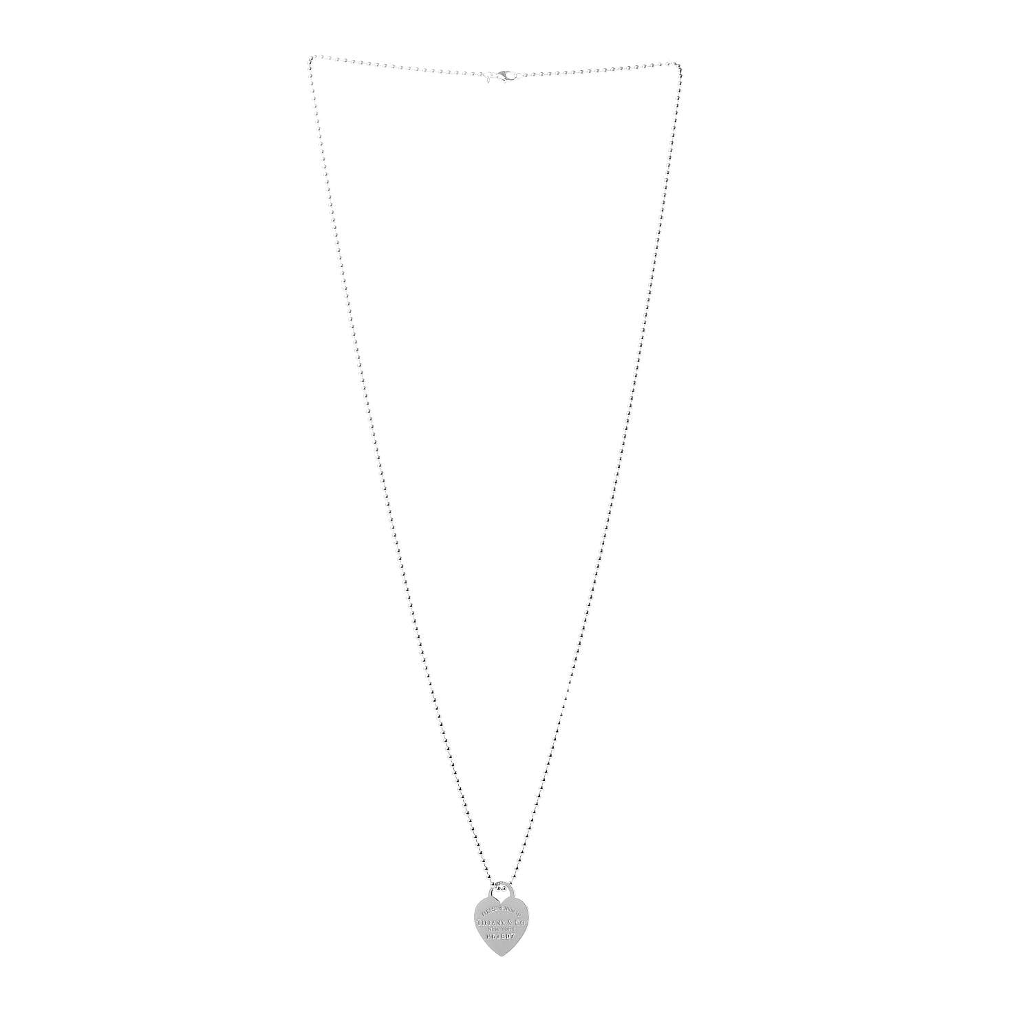 Tiffany Sterling Silver Long Return to Tiffany Heart Pendant Necklace 3 of 4